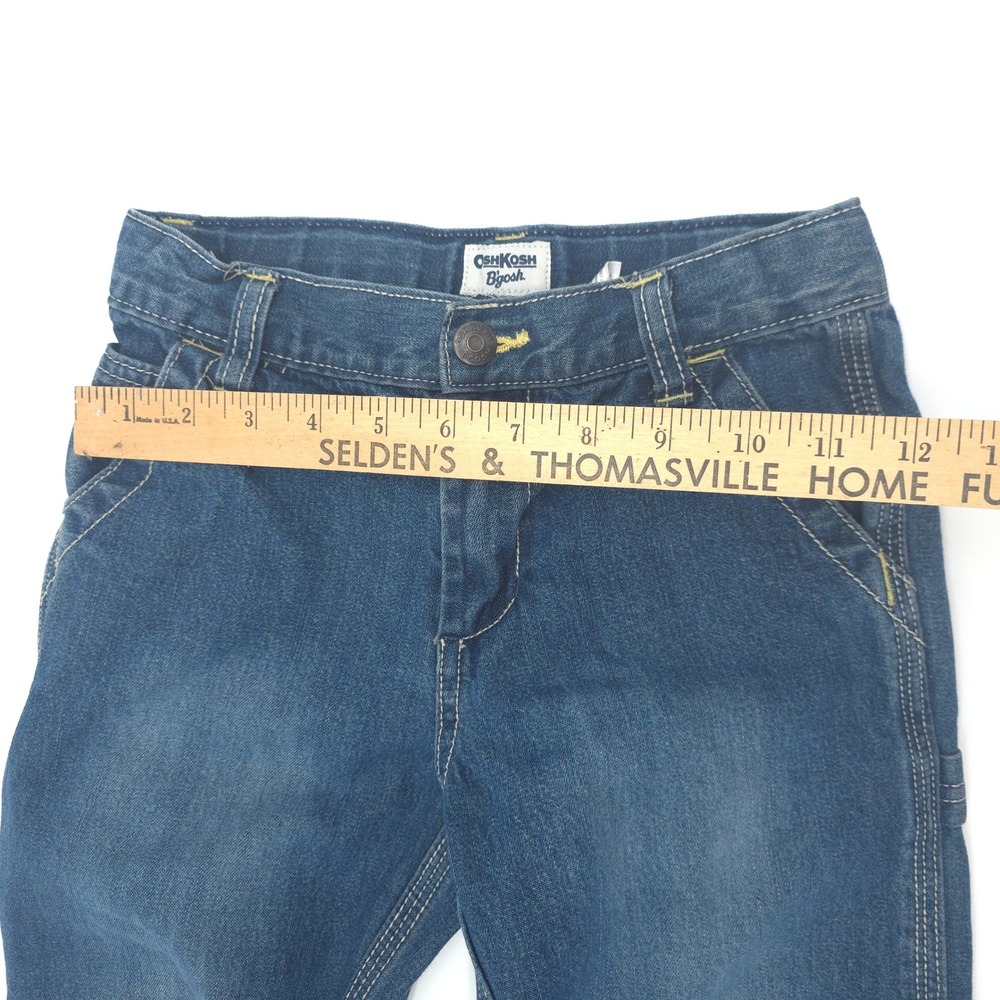 Y2K OshKosh Bgosh Boys Carpenter Jeans Medium Wash Utility Denim Husky Size 5 - Picture 6 of 6